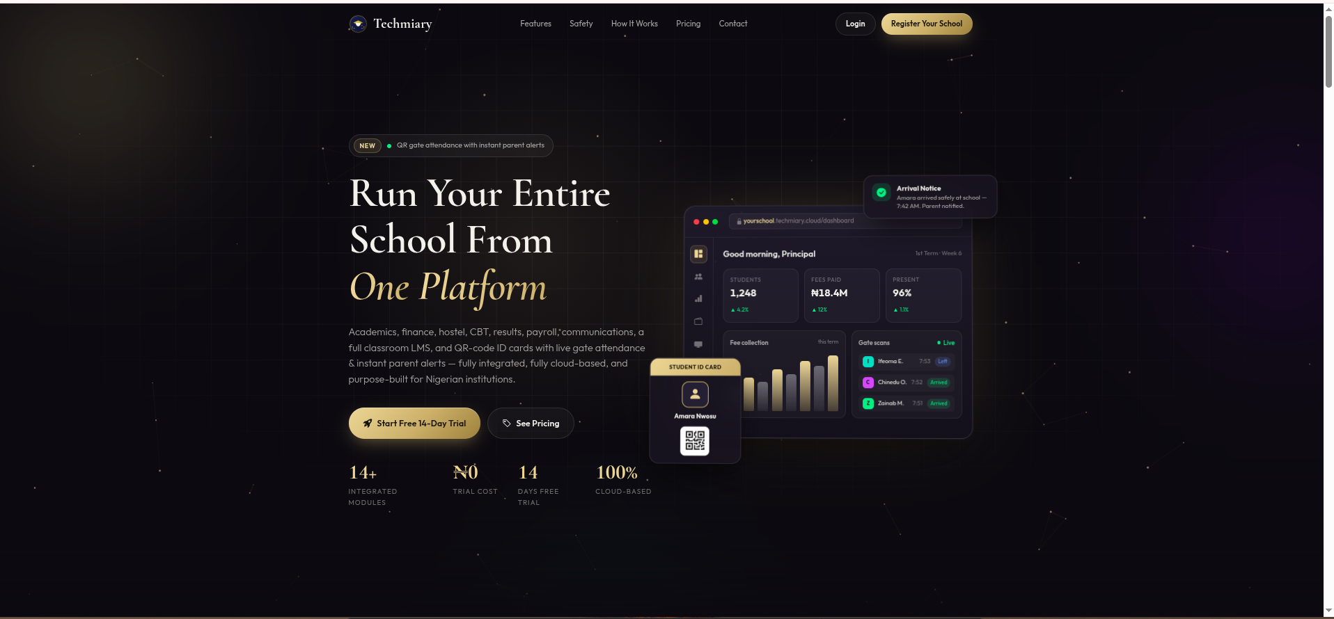 School ERP Platform interface